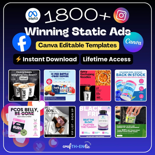 1,800+ High-Converting Meta Ads Creatives Bundle