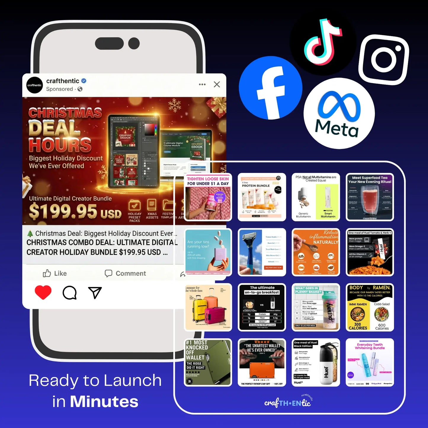 1,800+ High-Converting Meta Ads Creatives Bundle